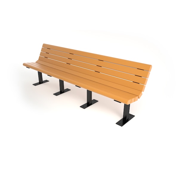 Cedar 8' Jameson Bench Surface Mount w/ Black Frame